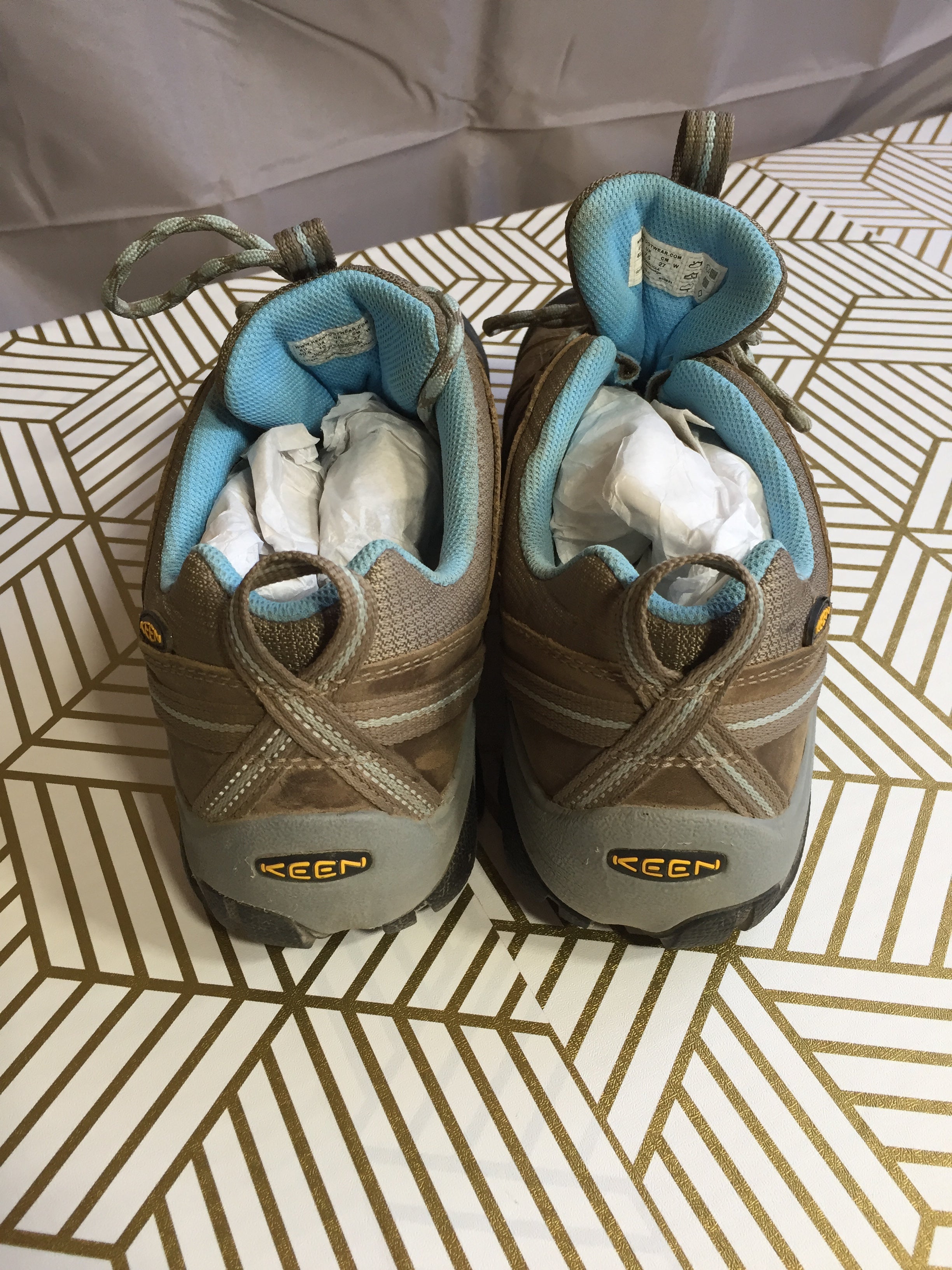 Keen Voyageur 1011523 Women's US Size 10 Hiking Shoes Brindle/Alaskan Blue (8008200618222)